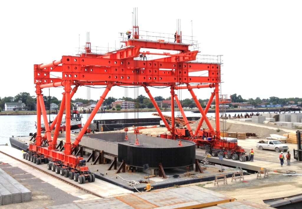 Proprietary engineered crane transport system — designed and built by GENPS/NCI